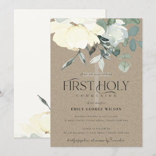 INVITACIÓN PRIMERA COMUNIÓN SAGRADA DE LA FLORAL DE AQUA BLAN