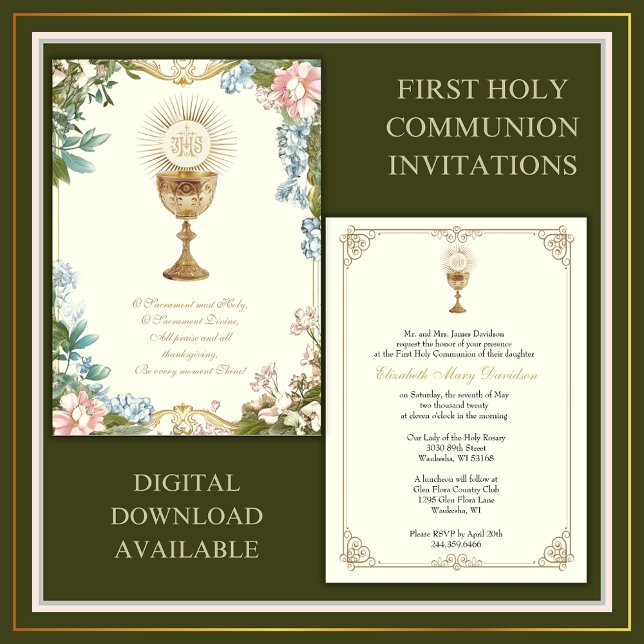 Invitación Primera Comunión Sagrada Jesús Eucaristía (Subido por el creador)