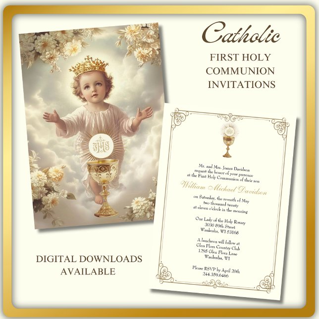 Invitación Primera Comunión Sagrada Jesús Eucaristía (Subido por el creador)