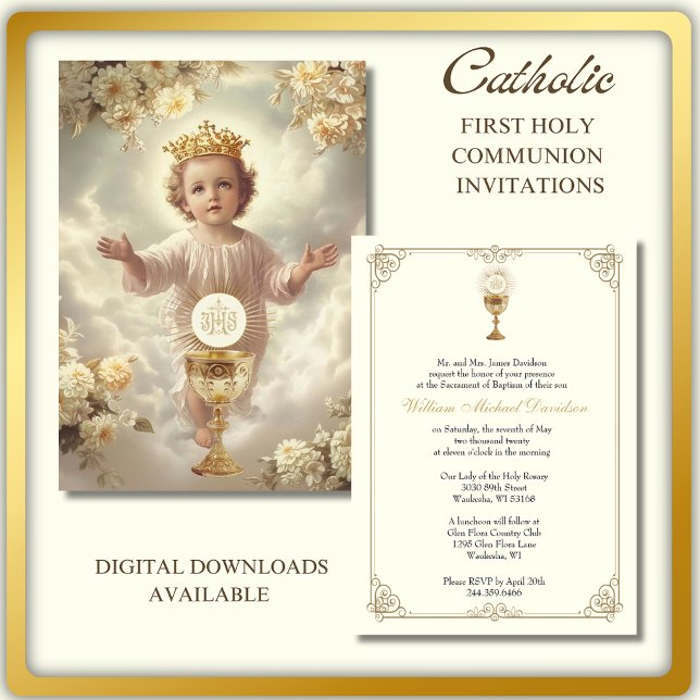 Invitación Primera Comunión Sagrada Jesús Eucaristía (Subido por el creador)