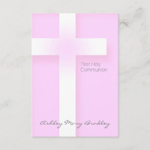 Invitación Primera comunión sagrada moderna en rosa