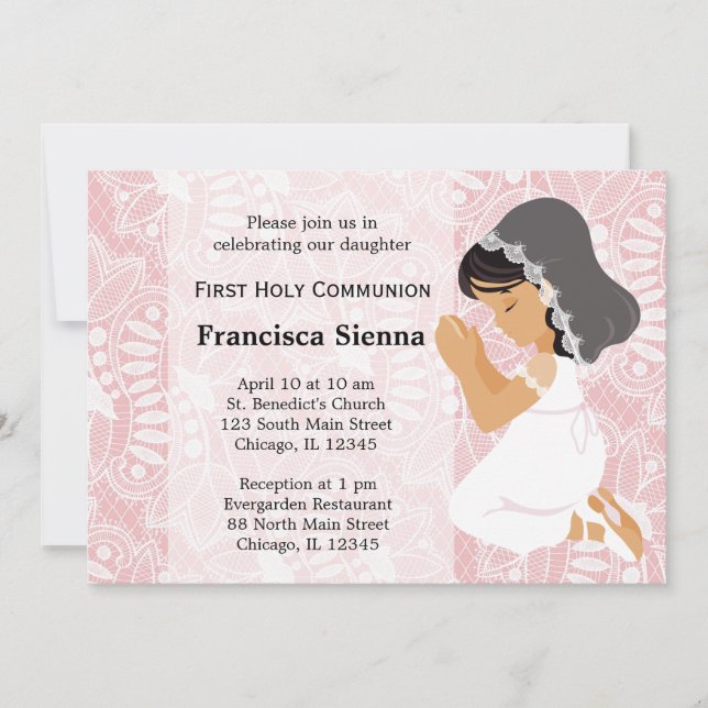 Invitación Primera Comunión Santa (Anverso)