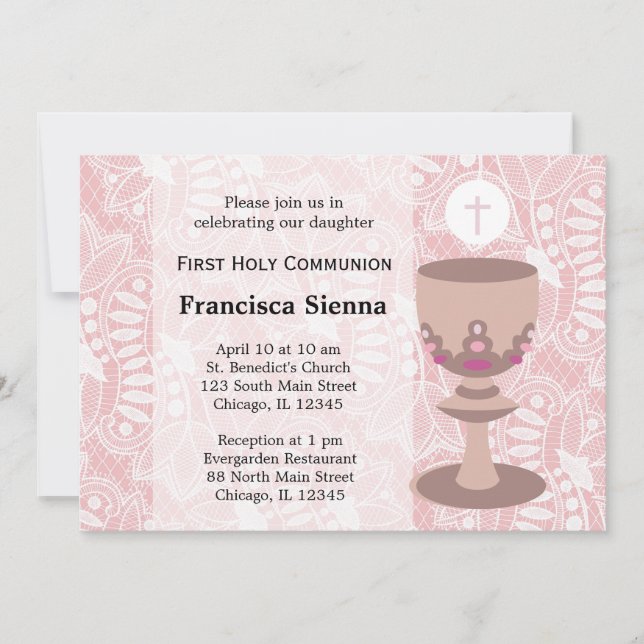 Invitación Primera Comunión Santa (Anverso)