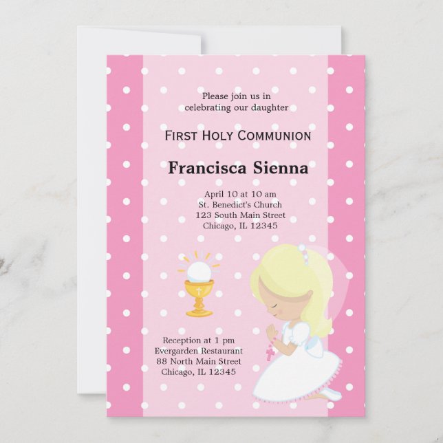 Invitación Primera Comunión Santa (Anverso)