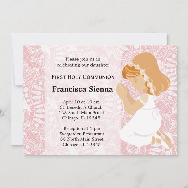 Invitación Primera Comunión Santa (Anverso)