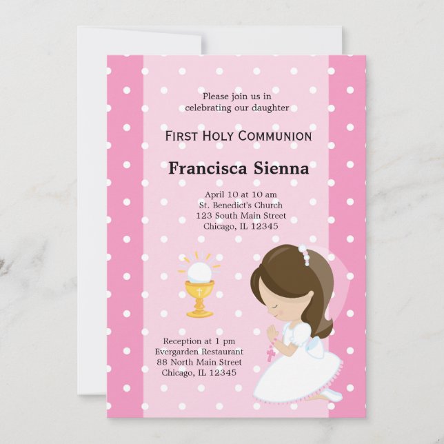 Invitación Primera Comunión Santa (Anverso)