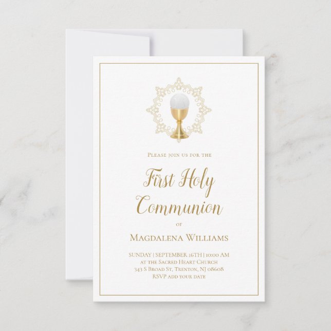 Invitación Primera Comunión Santa (Anverso)