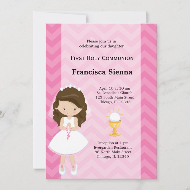 Invitación Primera Comunión Santa (Anverso)
