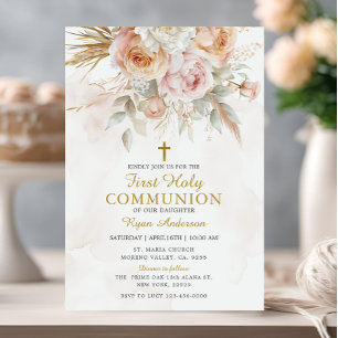Invitación Primera Comunión Santa de Boho Pampas
