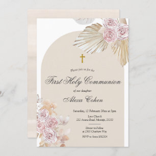 Invitación Primera Comunión Santa de Boho Pampas