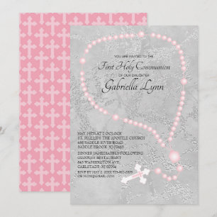 Invitación Primera comunión santa de las gotas rosadas del