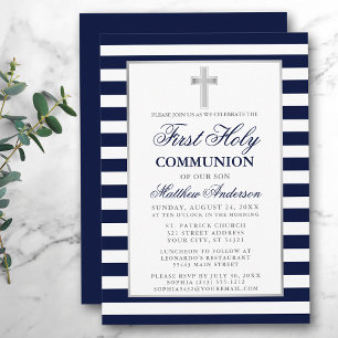 Invitación Primera Comunión Santa Plata Banda Azul