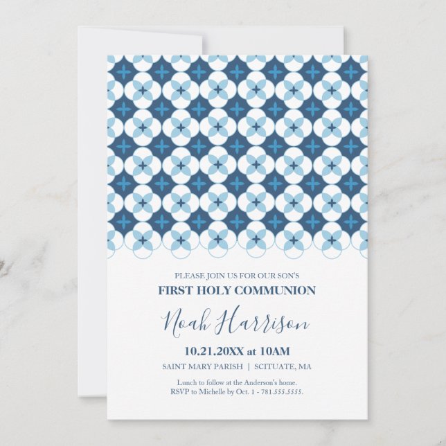 Invitación PRIMERA COMUNIÓN, Tarjeta Personalizada (Anverso)