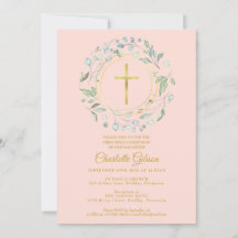 Primera Comunión Verde Blush Rosa Dorado