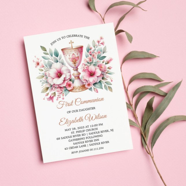 Invitación Primera Copa Floral Rosa Chica de la Santa Comunió (Subido por el creador)