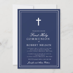 Invitación Primera Cruz Clásica Elegante de la Comunidad