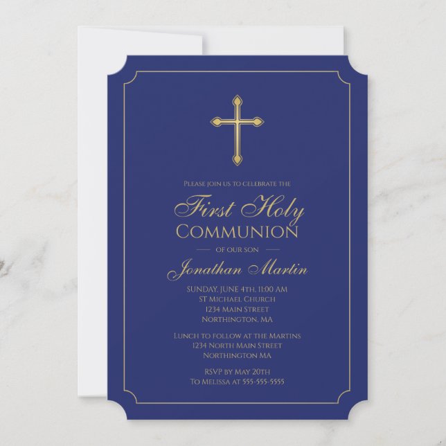 Invitación Primera Cruz de Oro de la Comunidad con Azul de la (Anverso)