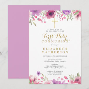 Invitación Primera Cruz de Oro Floral de la Santa Comunión