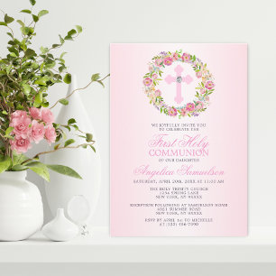Invitación Primera Cruz Floral Chica de la Santa Comunión