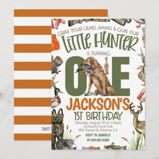 Invitación Primera Cumpleaños de Cazador