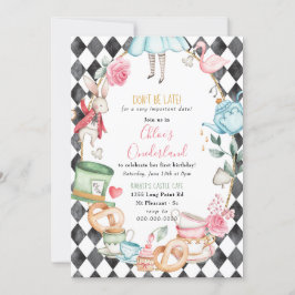 Invitación Primera cumpleaños de la Chica del Fiesta del Té L