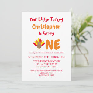 Invitación Primera Cumpleaños de la Pequeña Turquía