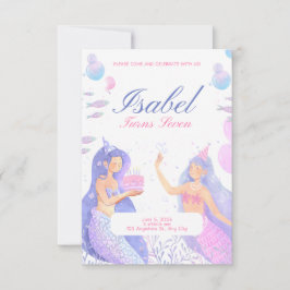 Invitación Primera Cumpleaños de la Sirenita