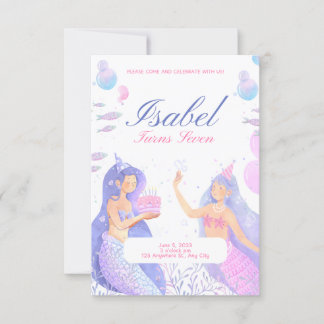 Invitación Primera Cumpleaños de la Sirenita