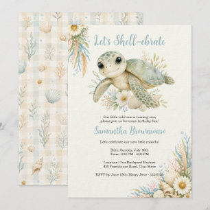 Invitación Primera Cumpleaños de Tortuga Marina