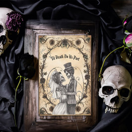Invitación Primera danza de Skeleton Bride y Groom