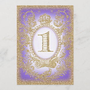 Invitación Primera del cumpleaños princesa Purple 2 érase una