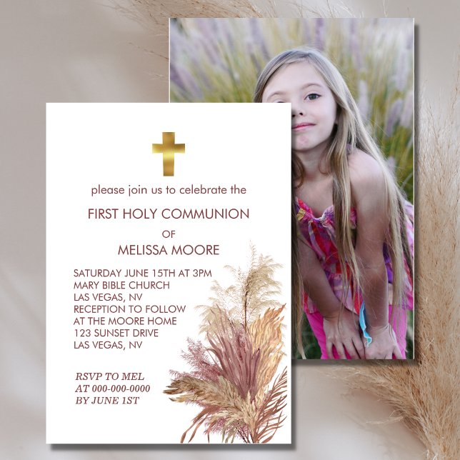 Invitación Primera elegancia de la Santa Comunión Foto Pampas (Subido por el creador)