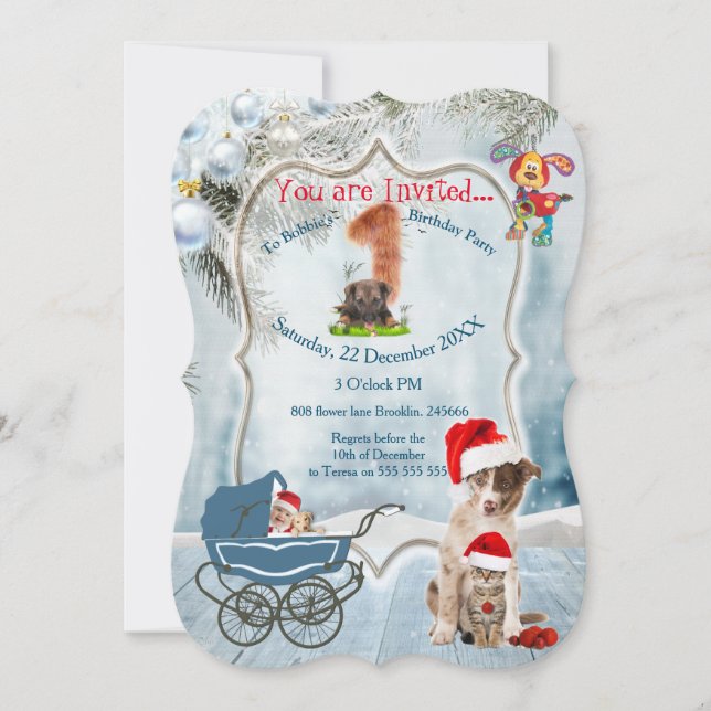 Invitación Primera fiesta de cumpleaños (Anverso)