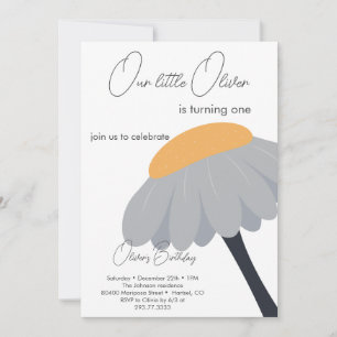 Invitación Primera fiesta de cumpleaños Chamomile Flower Cute