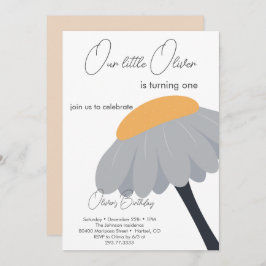 Invitación Primera fiesta de cumpleaños Chamomile Flower Cute