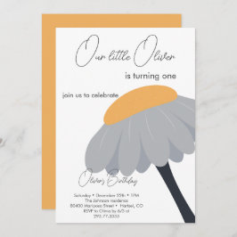 Invitación Primera fiesta de cumpleaños Chamomile Flower Cute
