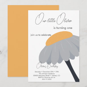 Invitación Primera fiesta de cumpleaños Chamomile Flower Cute