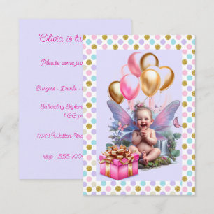 Invitación Primera fiesta de cumpleaños de Baby Girl