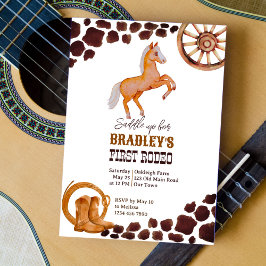 Invitación Primera fiesta de cumpleaños de caballos con montu