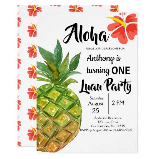 Invitación Primera fiesta de cumpleaños de la piña tropical Zazzle.es