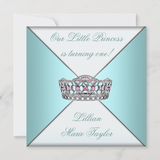Invitación Primera fiesta de cumpleaños de la Princesa Azul v (Anverso)