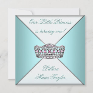 Invitación Primera fiesta de cumpleaños de la Princesa Azul v