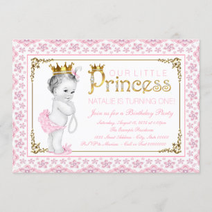 Invitación Primera fiesta de cumpleaños de la Princesa de Oro
