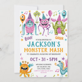 Invitación Primera fiesta de cumpleaños de Monster Mash Boy