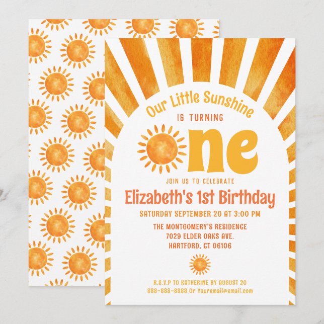 Invitación Primera fiesta de cumpleaños de nuestro pequeño be (Anverso / Reverso)