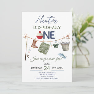Invitación Primera Fiesta de Cumpleaños de Pesca