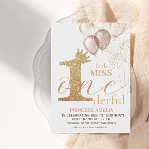 Invitación Primera fiesta de cumpleaños de Princesa de la Cor