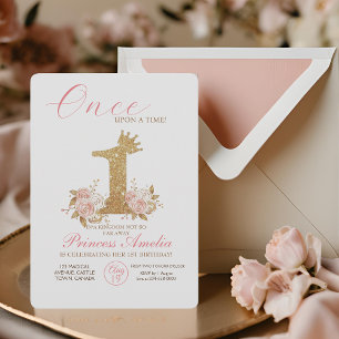 Invitación Primera fiesta de cumpleaños de Princesa de la Cor