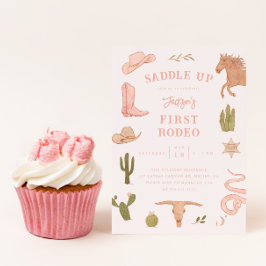 Invitación Primera fiesta de cumpleaños de Rodeo Cowgirl