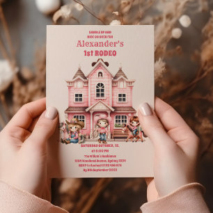 Invitación Primera fiesta de cumpleaños de Rodeo Cowgirl